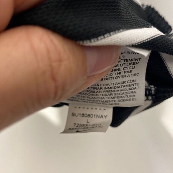 Nike Dri-Fit Men's Striped Victory Black White Golf Polo Shirt Large NWT - Picture 9 of 9